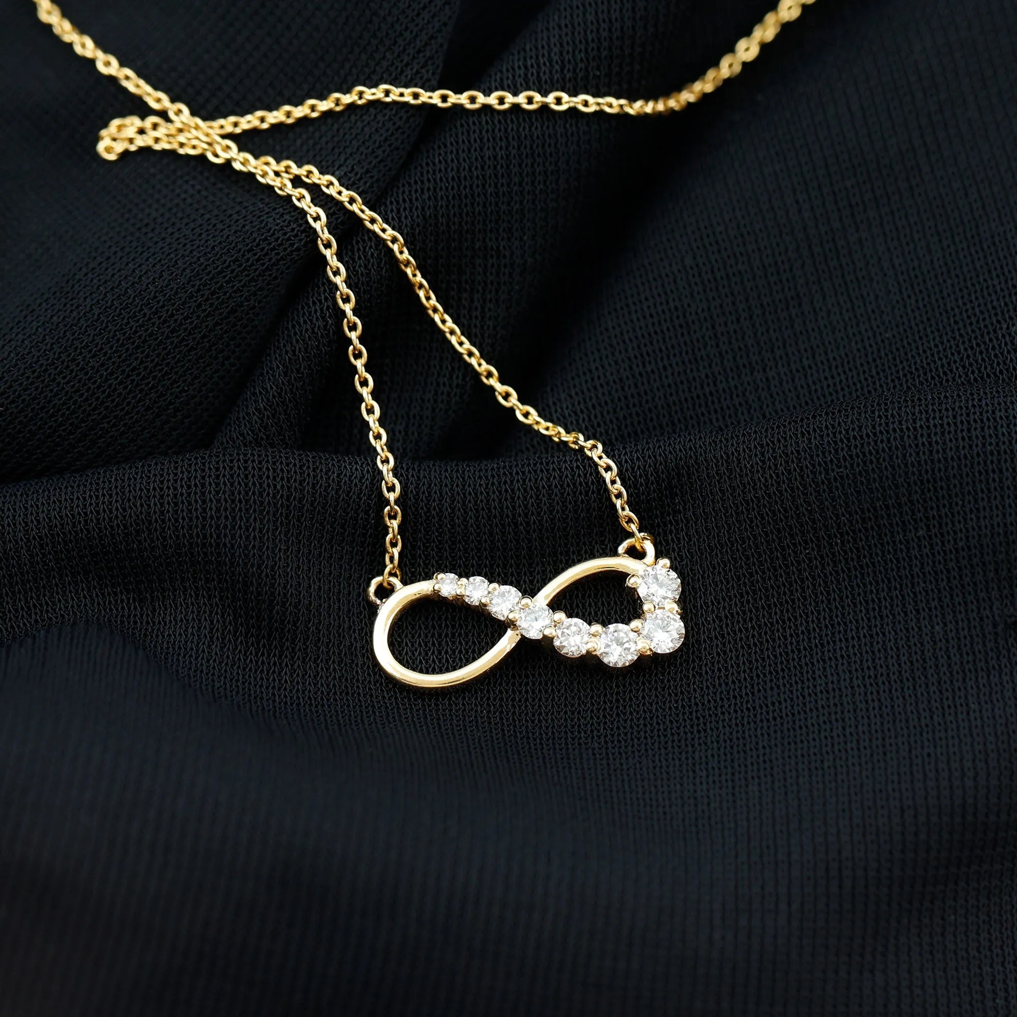 0.50 CT Certified Moissanite Infinity Necklace