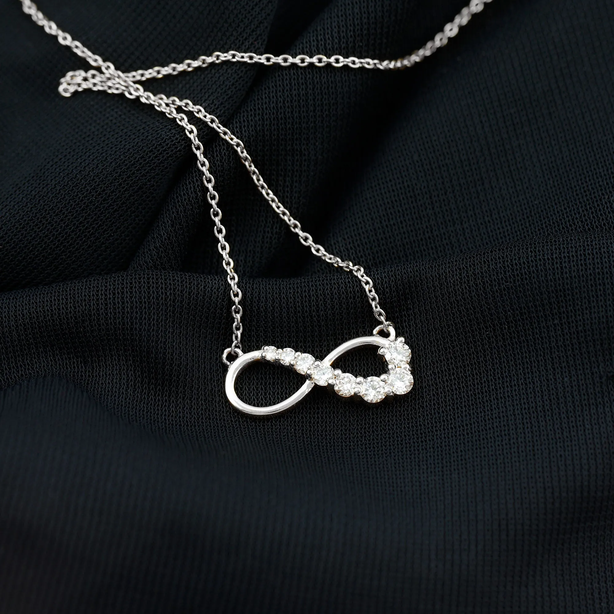 0.50 CT Certified Moissanite Infinity Necklace