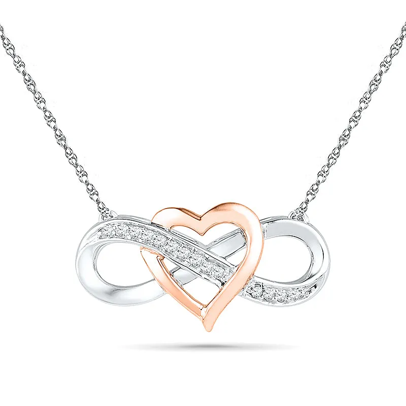 .08ctw Diamond Infinity Heart Necklace