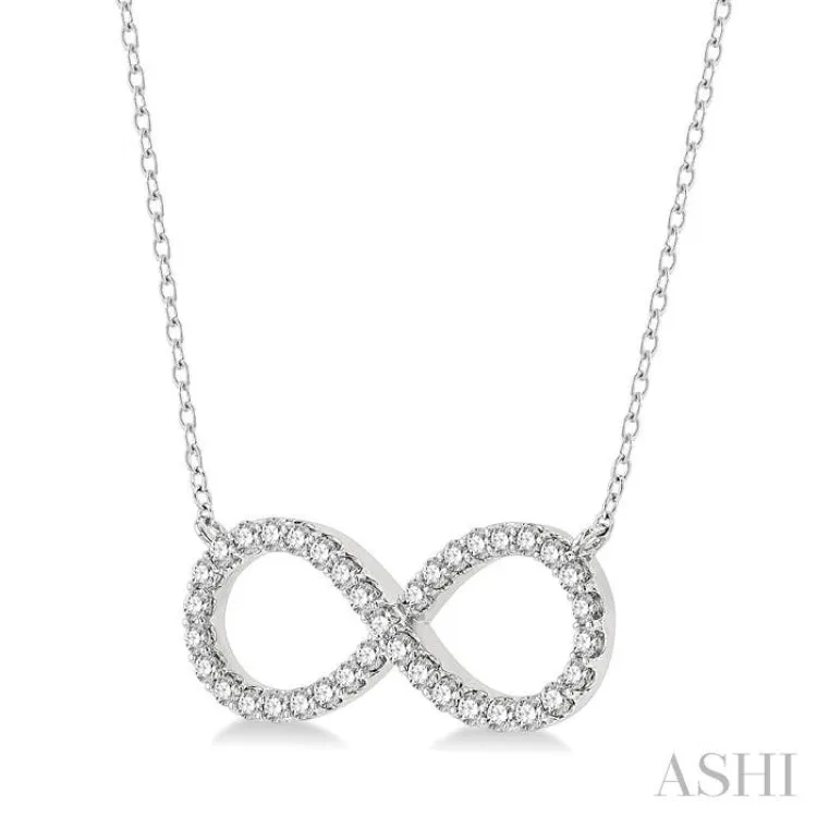 1 Ctw Round Cut Diamond Infinity Necklace in 14K White Gold