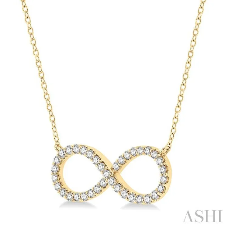 1 ctw Round Cut Diamond Infinity Necklace in 14K Yellow Gold