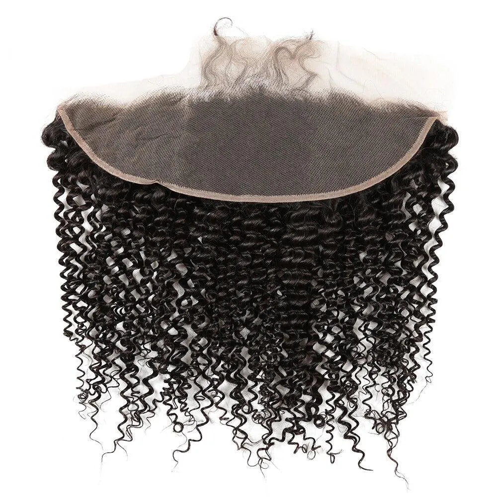 10A Grade 3/4 Kinky Curly Human Hair bundles with 4x4 Closures & 13x4