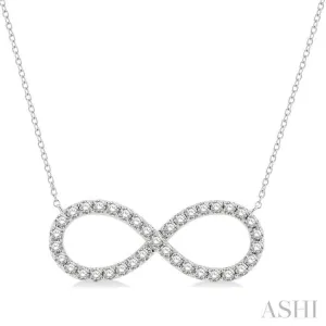 1/2 ctw Round Cut Diamond Infinity Necklace in 14K White Gold