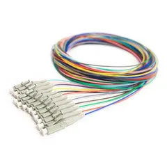 12 Strand Fiber Pigtail, OM1 - 62.5/125, Multmode Beige Boot LC/PC connectors, 3 meter