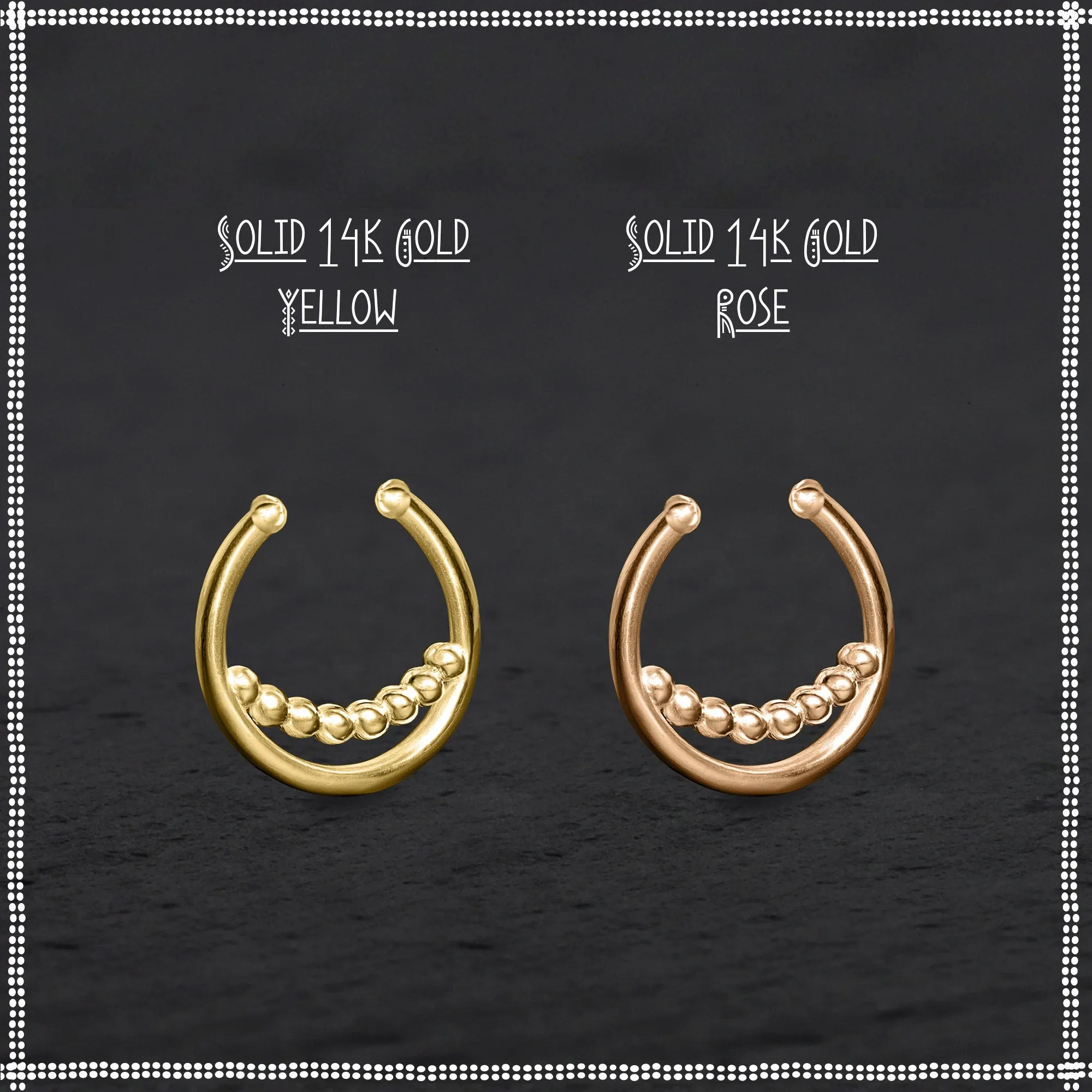 14k Gold Fake Septum Ring | Delicate Beauty