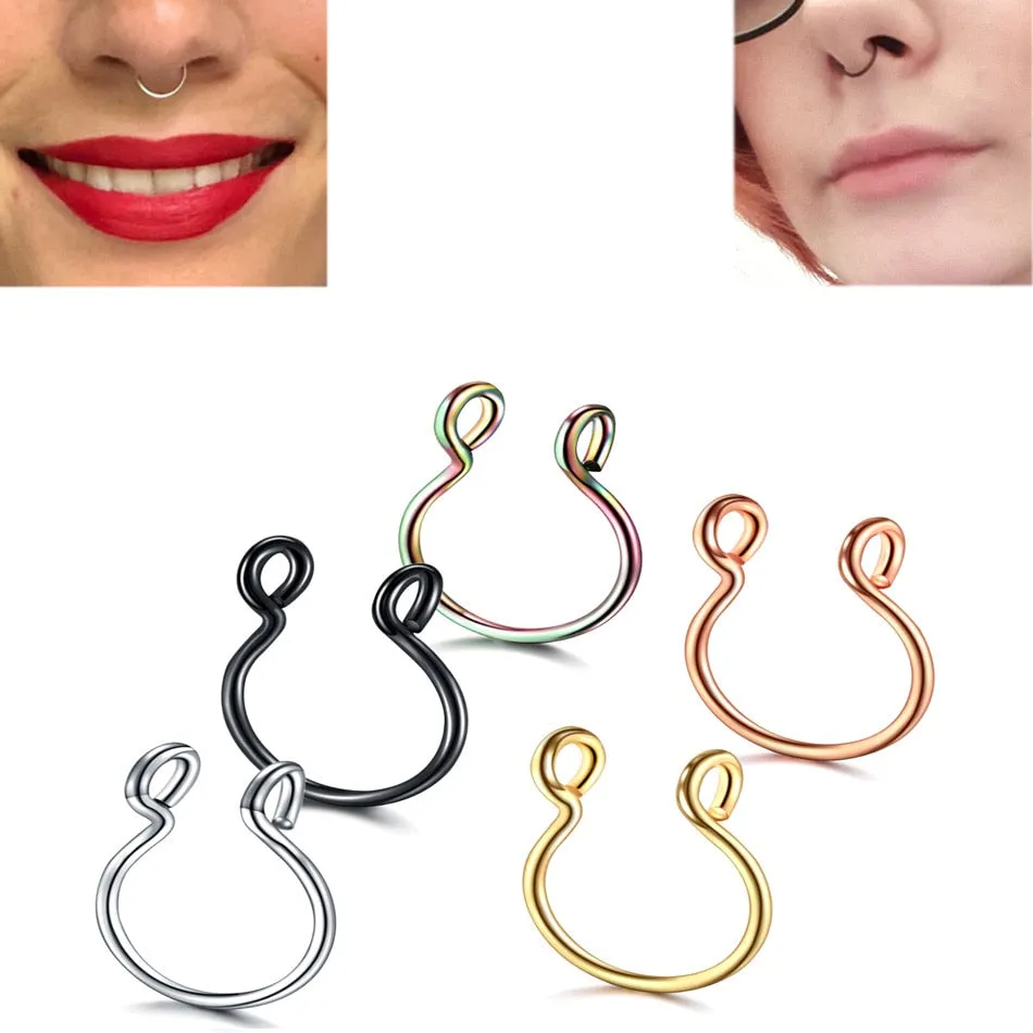 1pcs U Shaped Fake Nose Ring