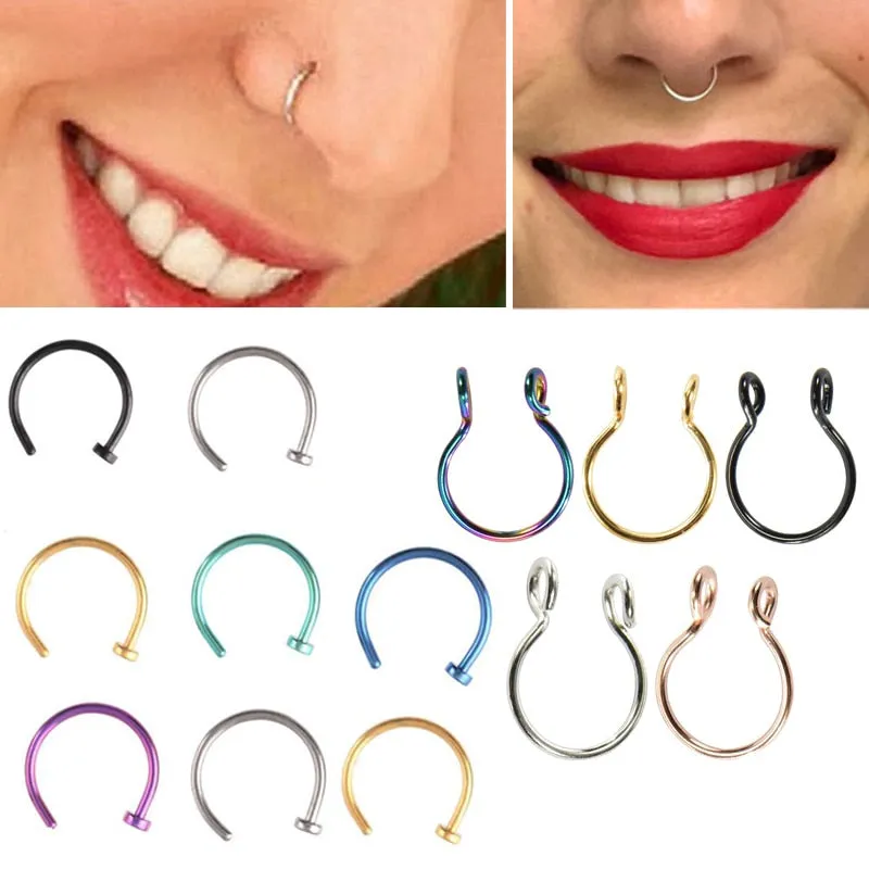 1pcs U Shaped Fake Nose Ring