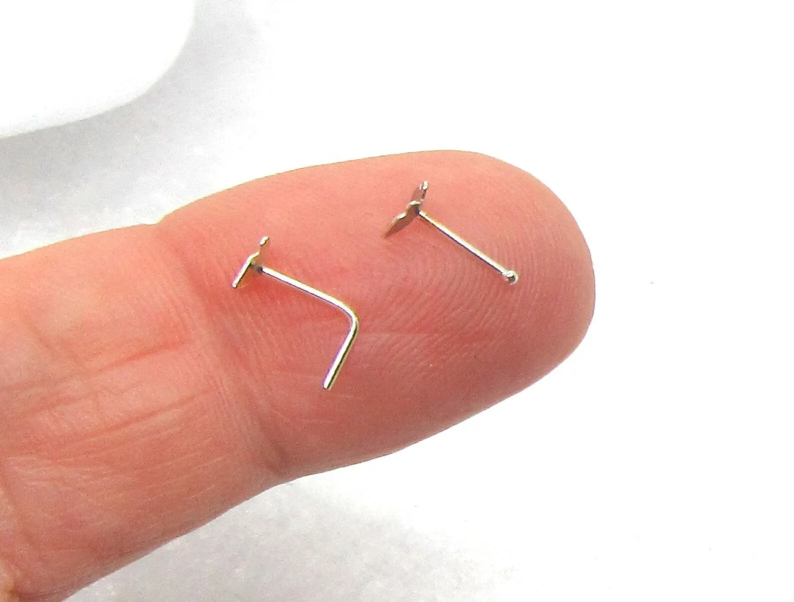 22G Butterfly Nose Bones Nose Studs L Shape Sterling Silver Ball End 22 gauge 22G Nose Jewelry Pin Nostril