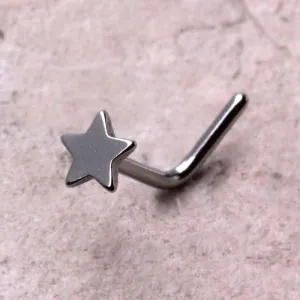 316L Stainless Steel Star L Bend Nose Ring