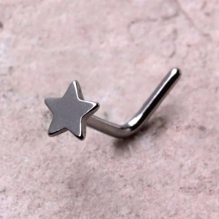 316L Stainless Steel Star L Bend Nose Ring