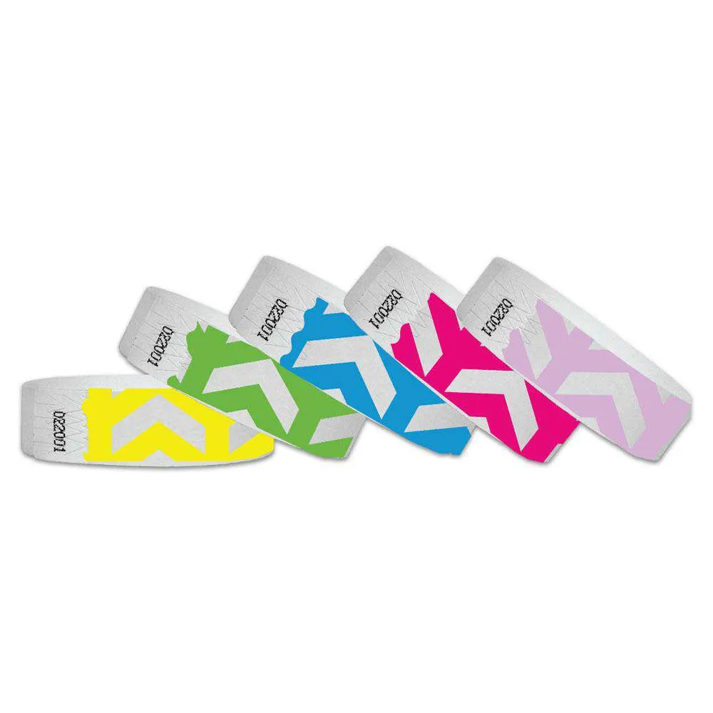 3/4" Tyvek Wristband Design Arrows Up