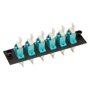 Allen Tel GBLC-6MMDU-AQUA Fiber Optic Loaded Duplex Mounting Panel LC Adapter, MM - ( Pack of 6)