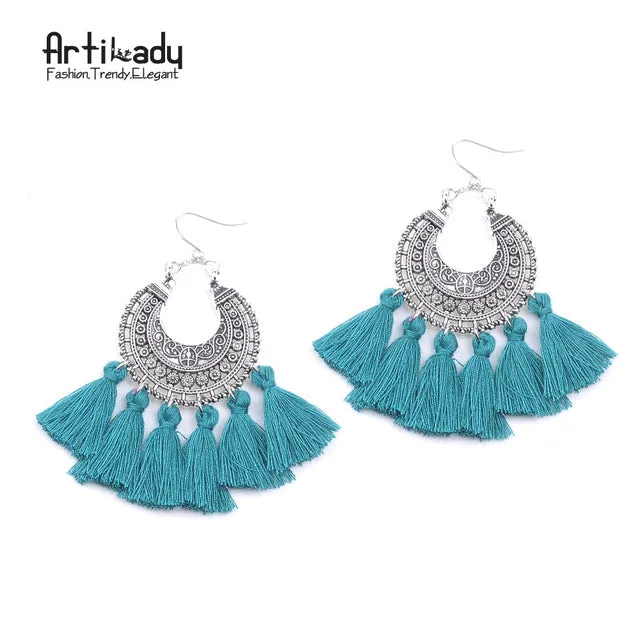 Artilady fashion boho tassel earring vintage bohemia women jewelry new year gift