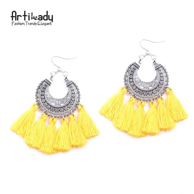 Artilady fashion boho tassel earring vintage bohemia women jewelry new year gift