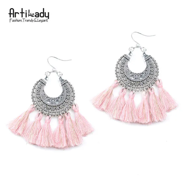 Artilady fashion boho tassel earring vintage bohemia women jewelry new year gift