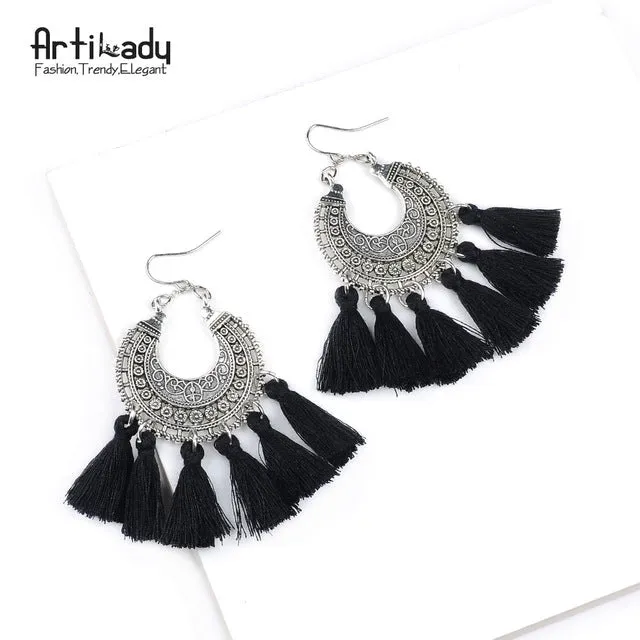 Artilady fashion boho tassel earring vintage bohemia women jewelry new year gift