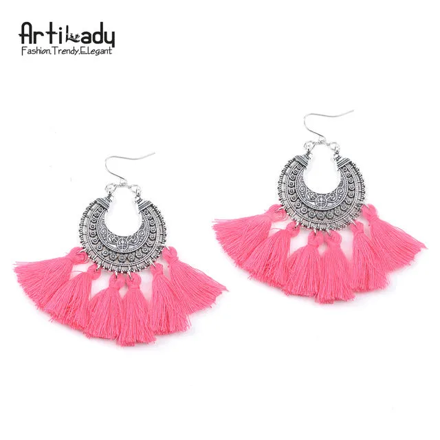 Artilady fashion boho tassel earring vintage bohemia women jewelry new year gift