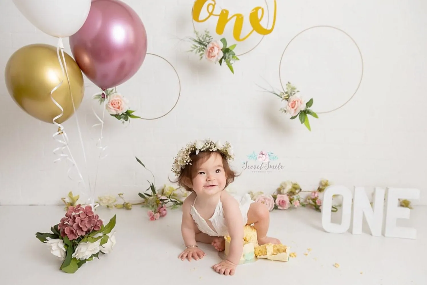 Baby's breath and Cherry blossoms Flower Crown set, Adult size crown, Child size crown