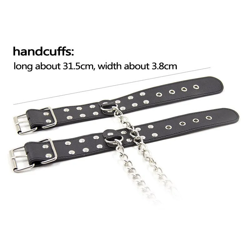 BDSM Bondage Slave Neck Collar Hand Ankle Cuffs