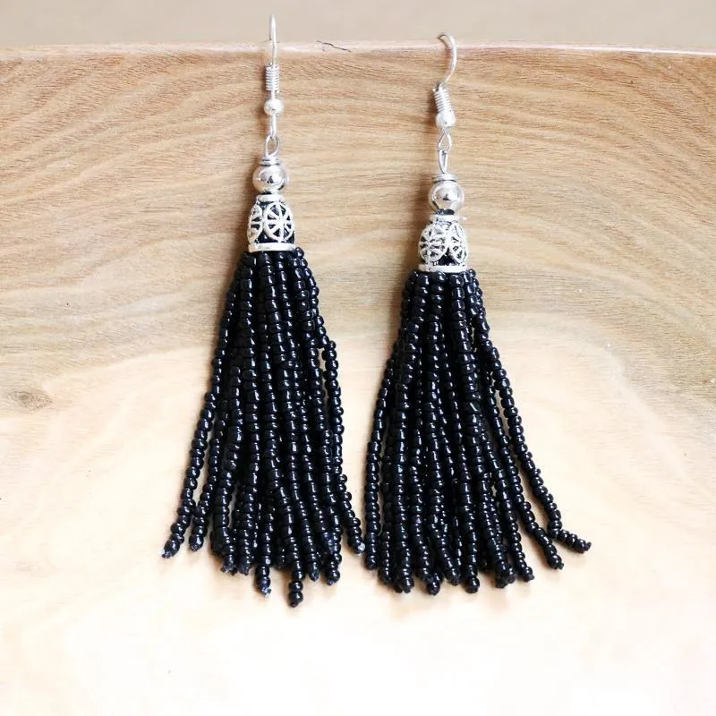 Beaded Tassel Earrings