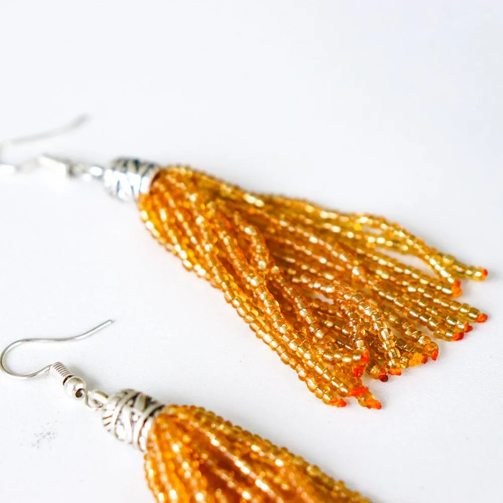 Beaded Tassel Earrings