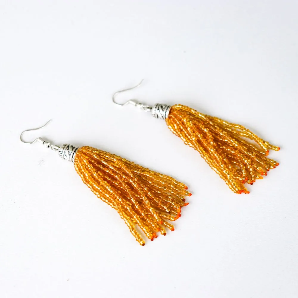 Beaded Tassel Earrings