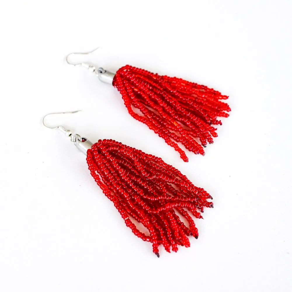 Beaded Tassel Earrings