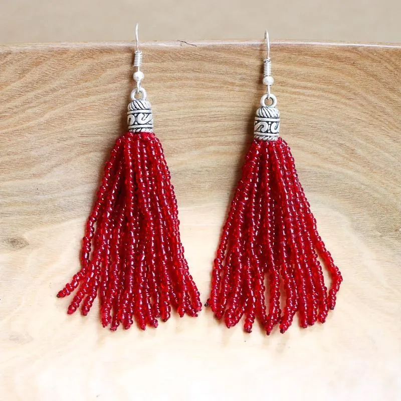 Beaded Tassel Earrings