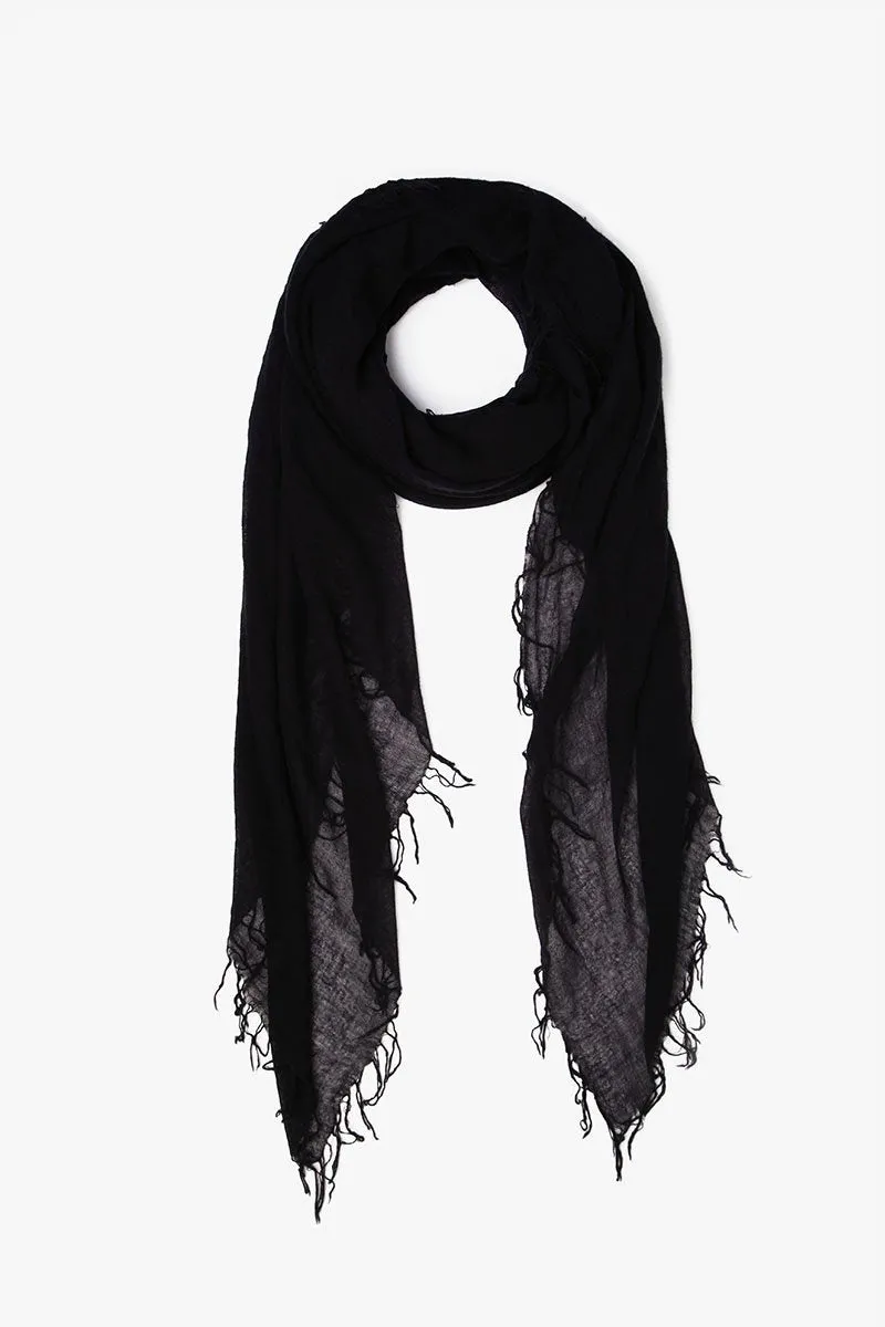 Black Cashmere and Silk Scarf