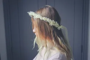 Bleached Gypsophila Crown, Rustic Flower Crown, Boho Flower Crown, Wedding Crown, Dried Flowers, Bridal Accessories, Crown