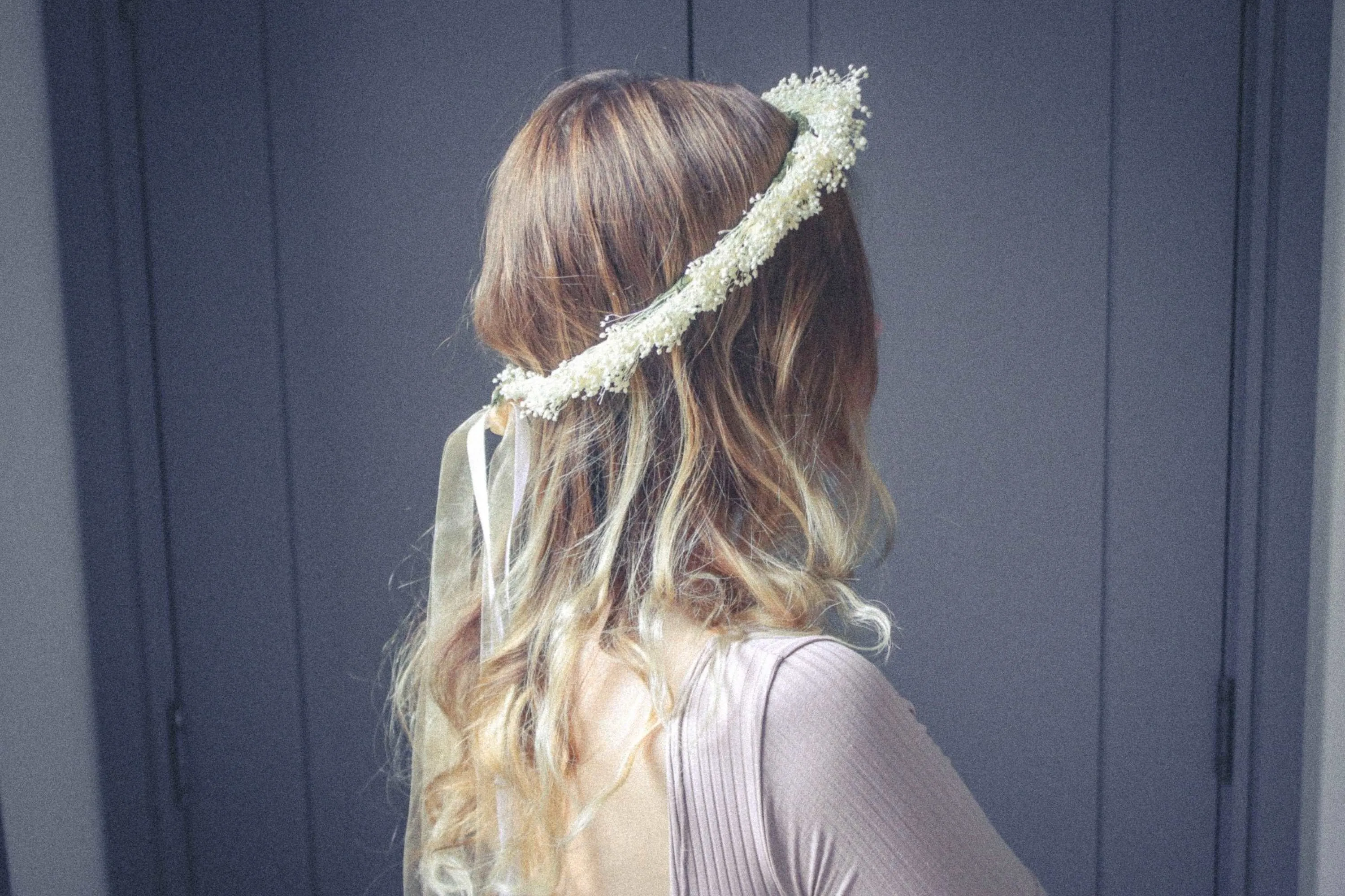 Bleached Gypsophila Crown, Rustic Flower Crown, Boho Flower Crown, Wedding Crown, Dried Flowers, Bridal Accessories, Crown