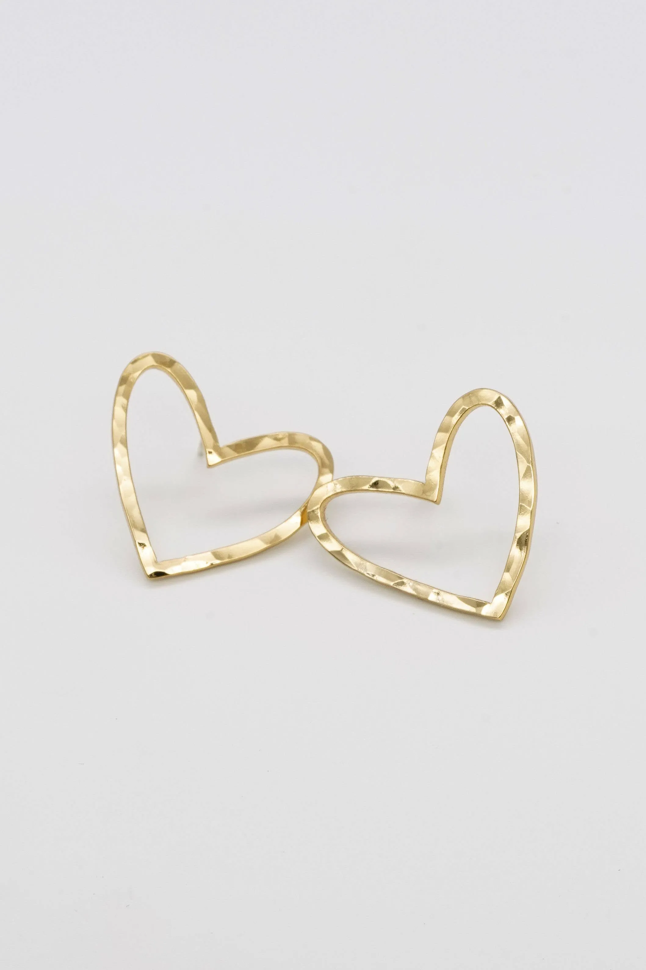 Brenda Grands Jewelry - Hammered Hearts Studs