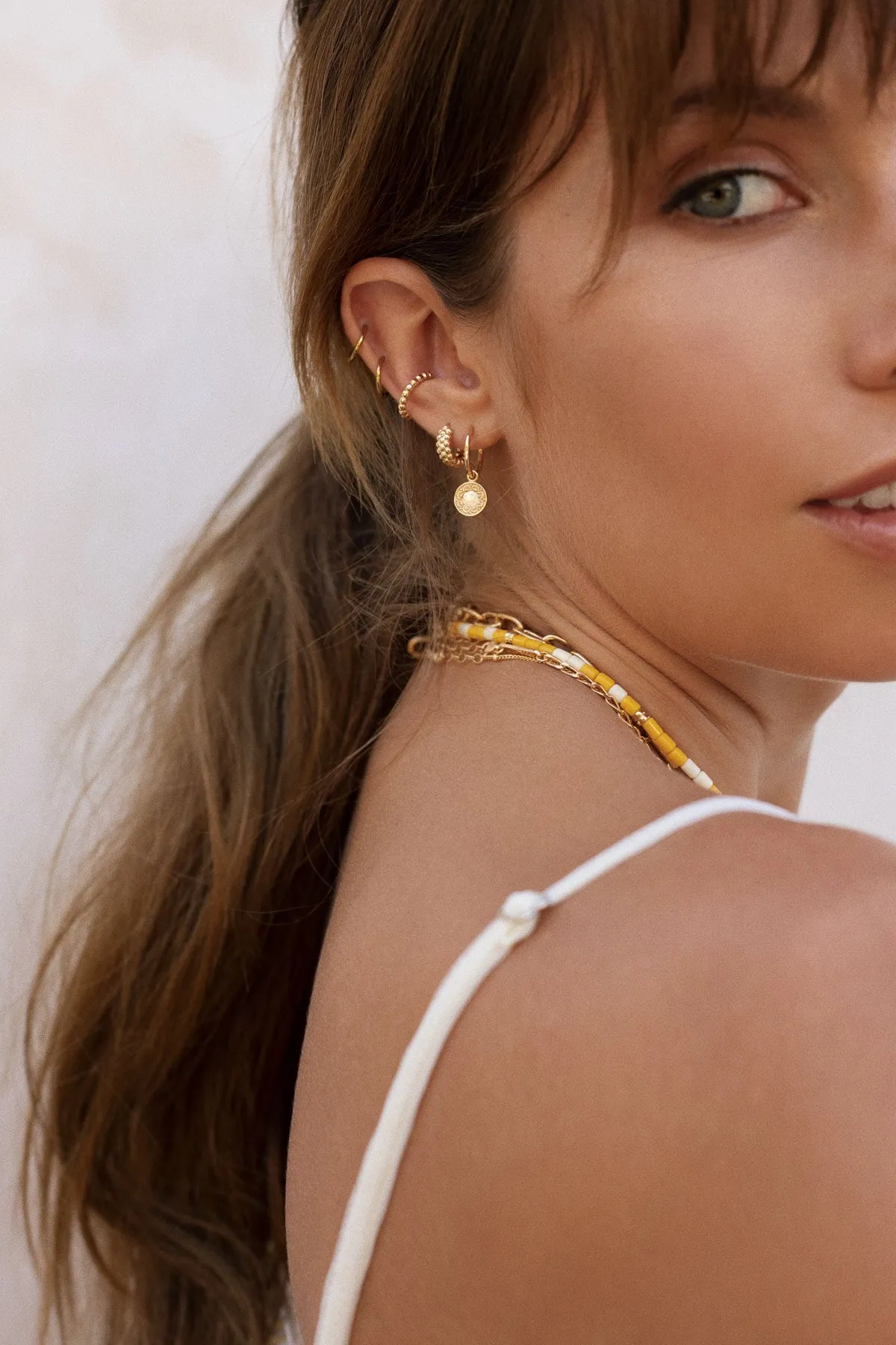 Bubble ear cuff gold plated