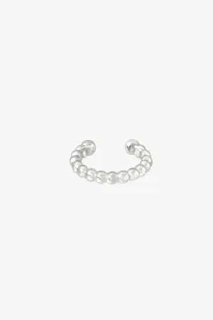 Bubble ear cuff silver