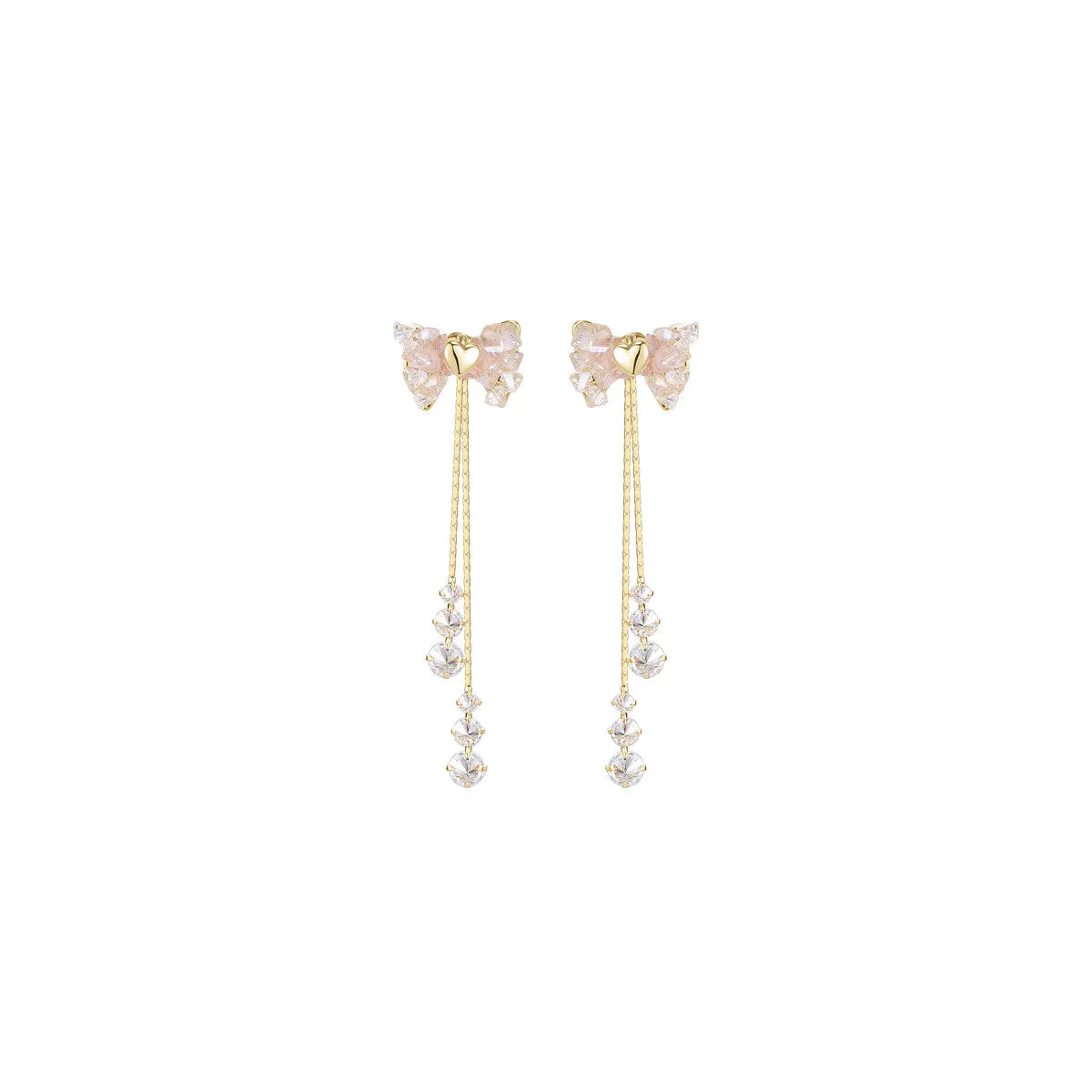 Candy Ribbon Tassle Gold Earrings