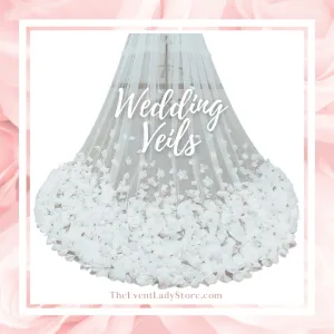 Cathedral One Layer Wedding Veil - Lace Appliqued Edge - Soft Tulle Designer Bridal Piece