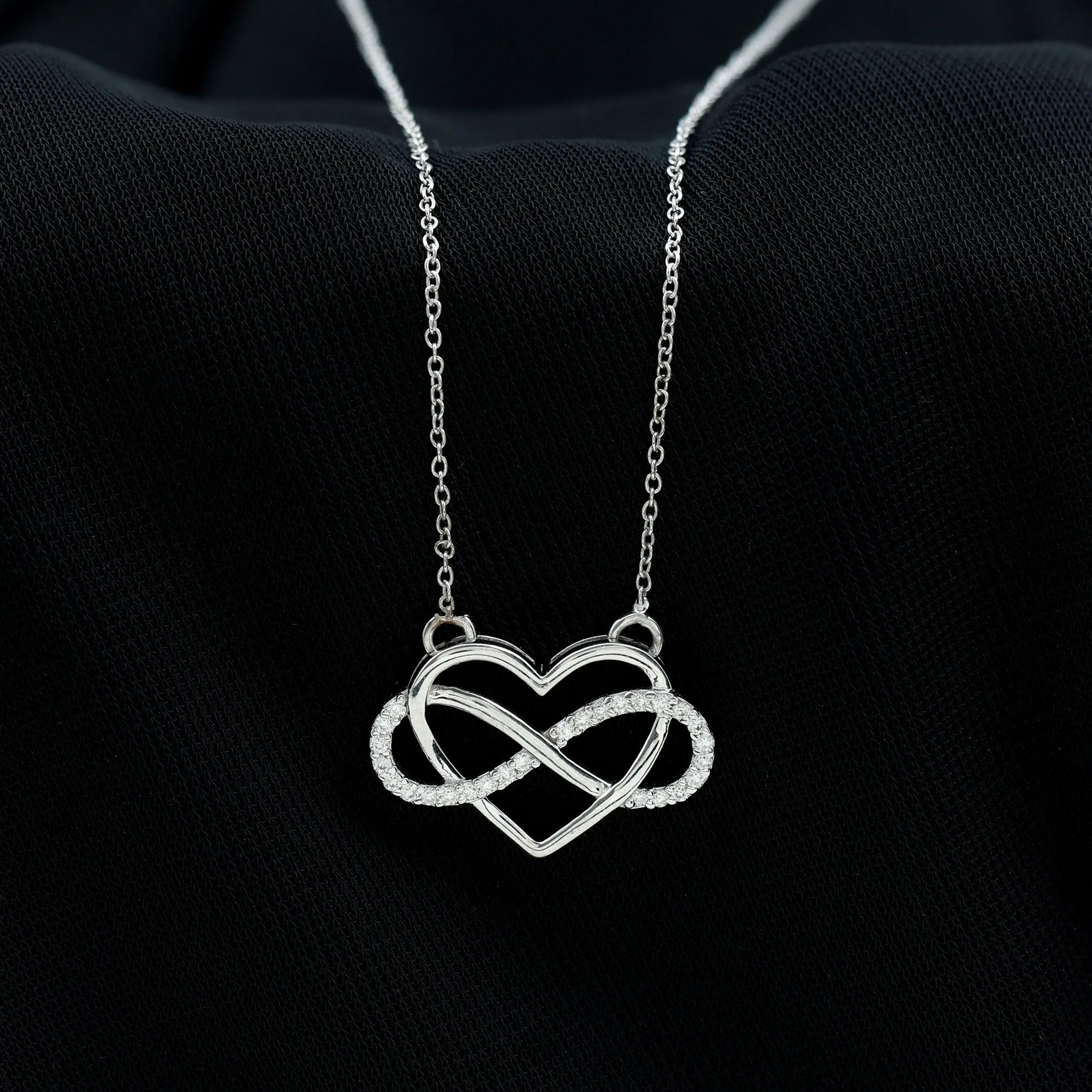 Certified Moissanite Infinity Heart Necklace