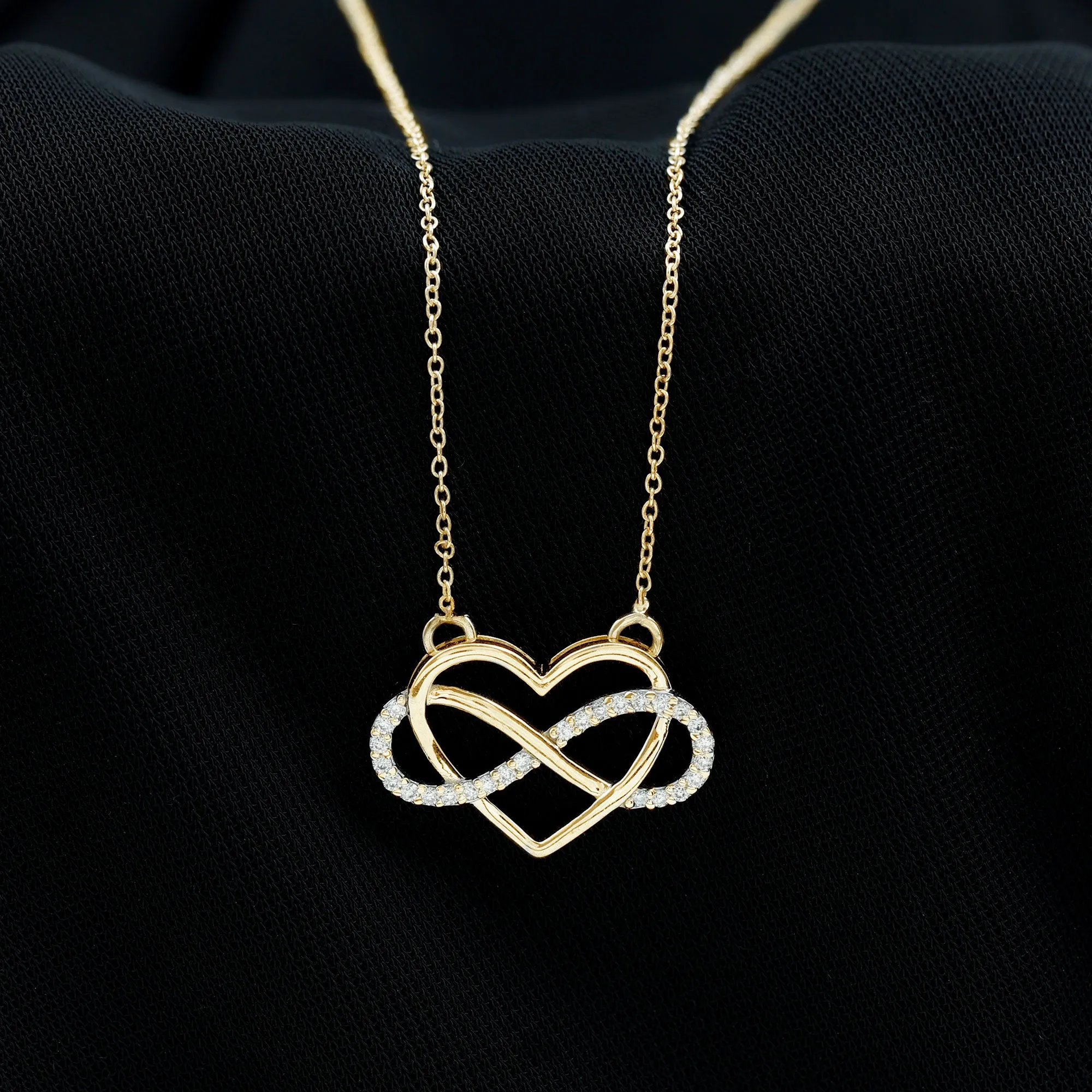 Certified Moissanite Infinity Heart Necklace