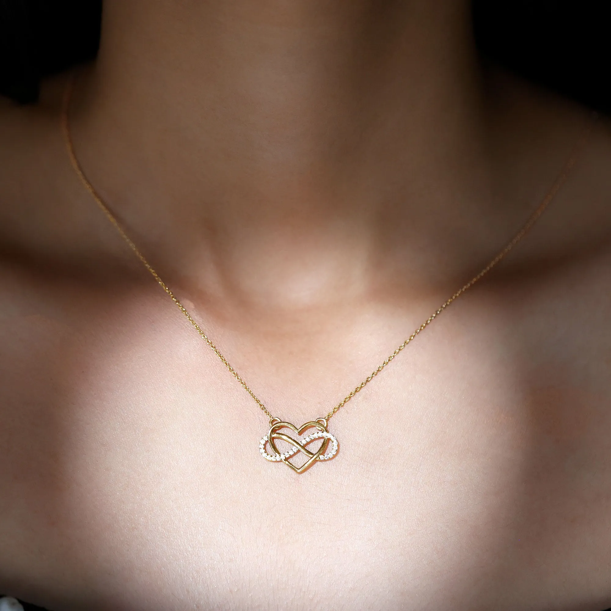 Certified Moissanite Infinity Heart Necklace