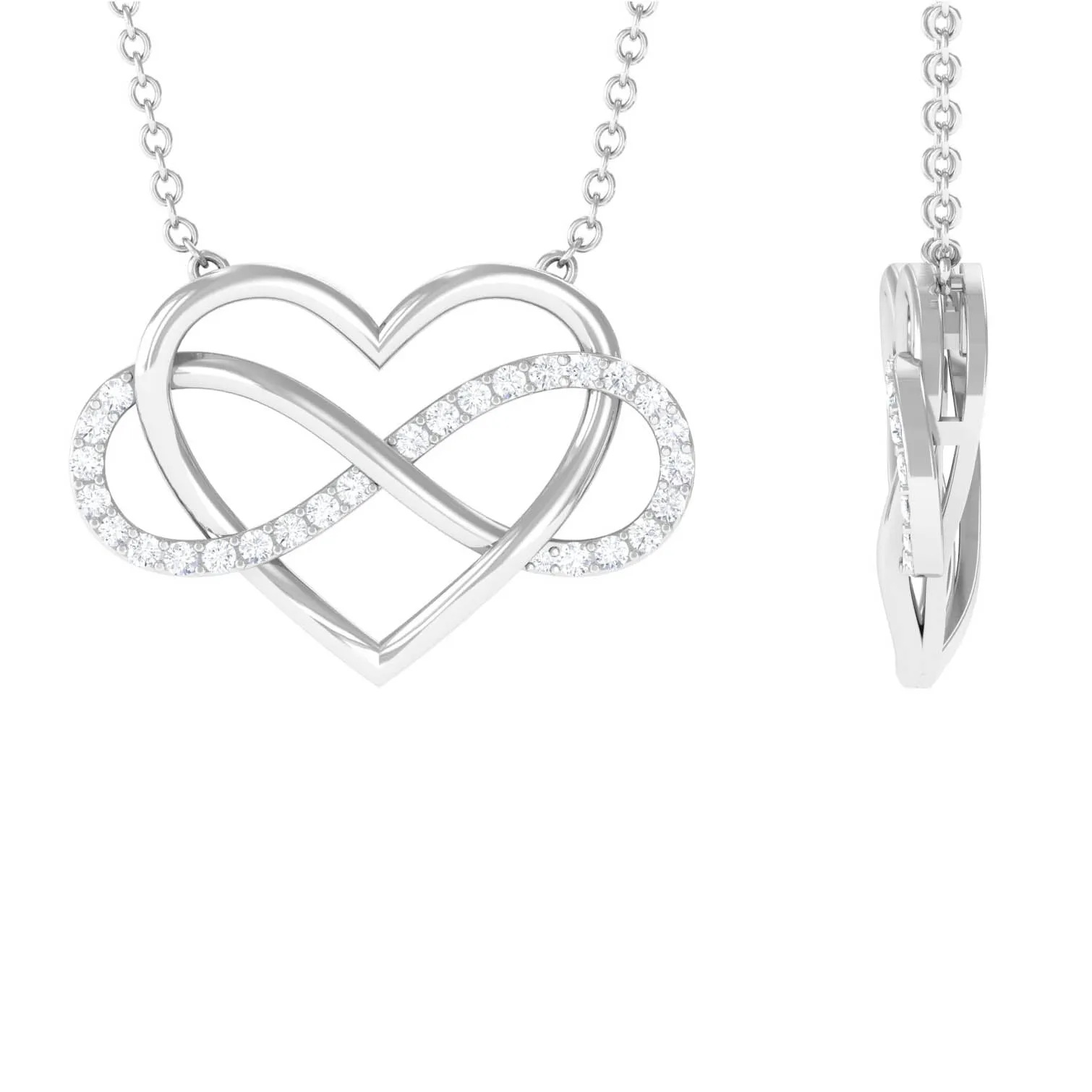 Certified Moissanite Infinity Heart Necklace