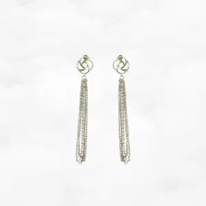 Chinese Knot Tassel Earrings Silver