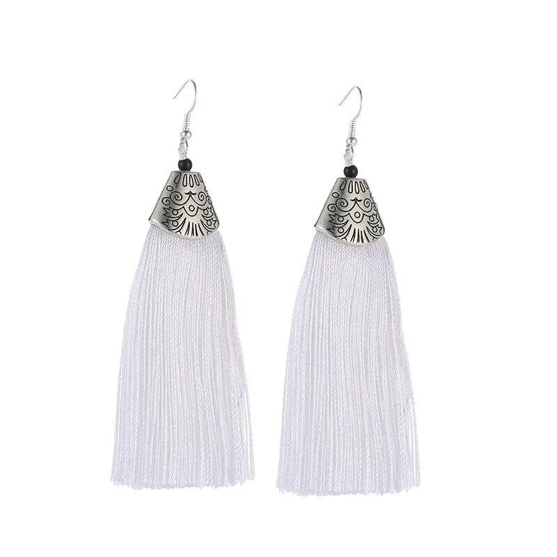 Colorful Bohemian Trend Leaf Tassel Drop Earrings