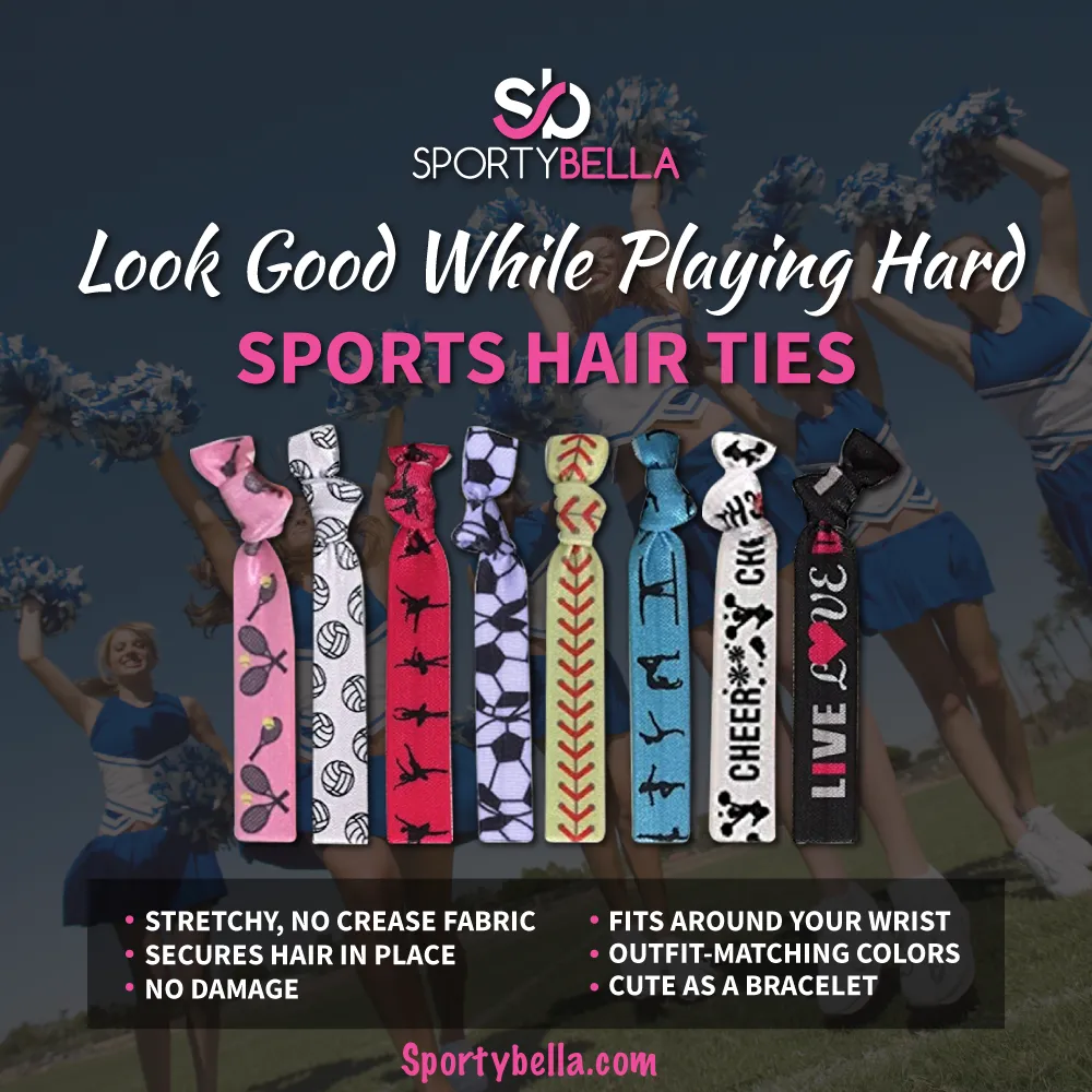 Custom Field Hockey Hair Ties with Number Charm & Team Colors