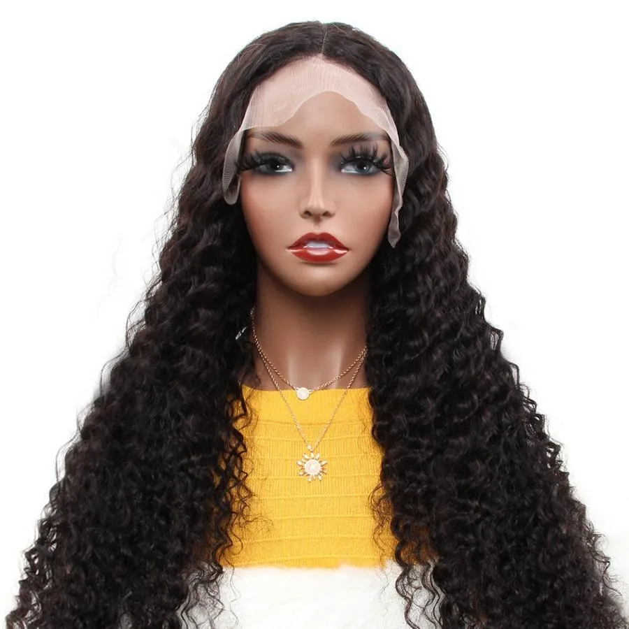 Deep Wave 13x6 Transparent Lace Frontal Brazilian Human Hair Wigs