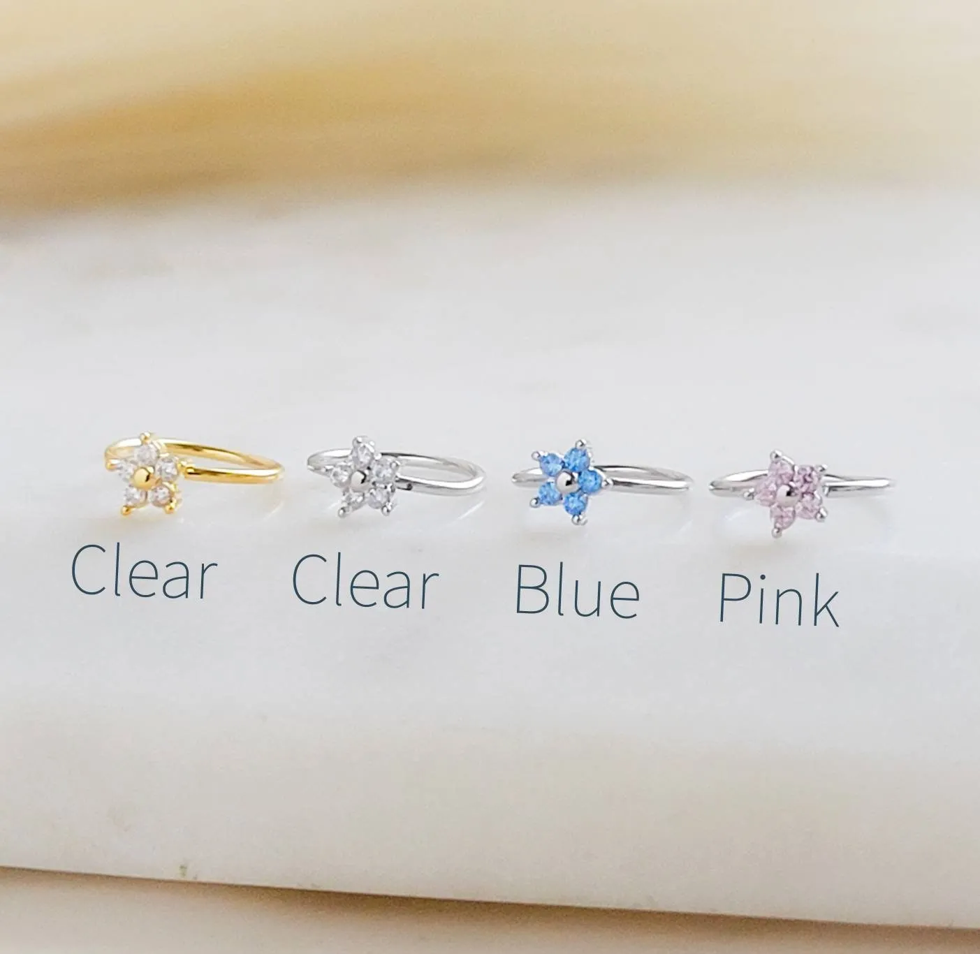 Diamond CZ Flower Nose Ring