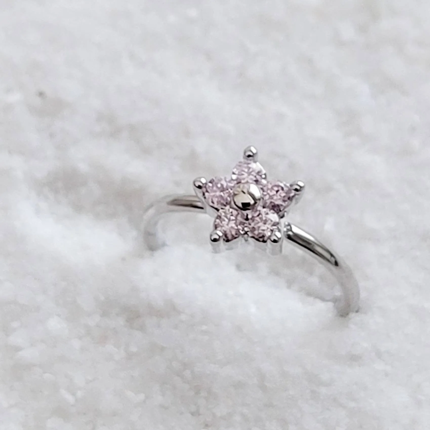 Diamond CZ Flower Nose Ring