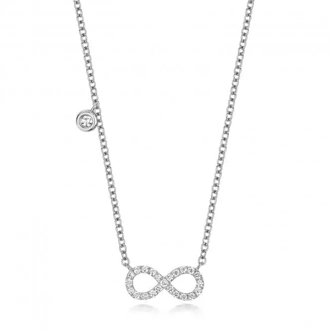 Diamond Jewellery 18ct White Gold Diamond Infinity Necklace NDQ139W