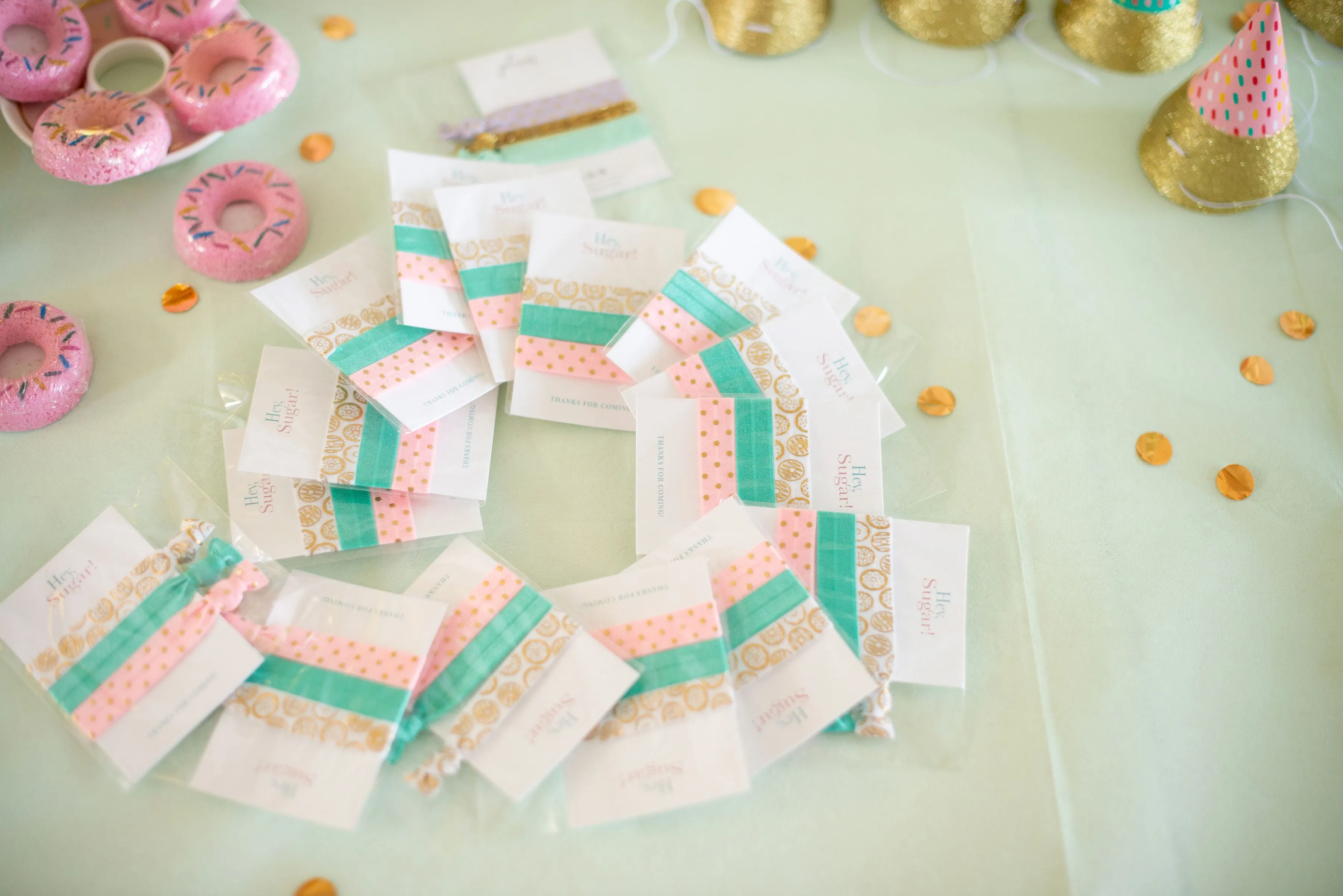 Donut Party Favors, Hey Sugar, Hair Ties