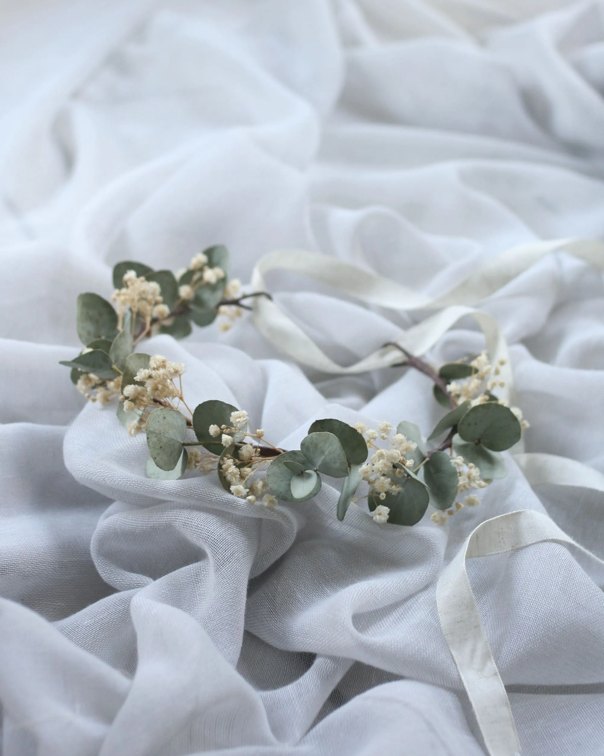 Dried Flower Crown EUCALYPTUS   BABY'S BREATH