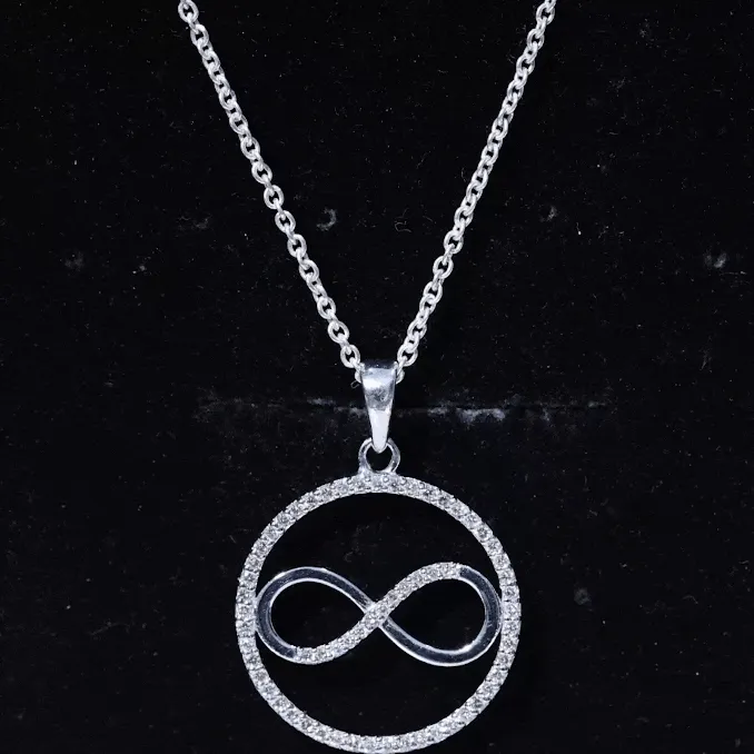 Eternity Circle and Infinity Pendant Necklace with Diamonds For Women